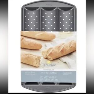 Carbon Steel 3-Cavity Loaf Pan dishwasher safe by Ultra Bake Professional NWT